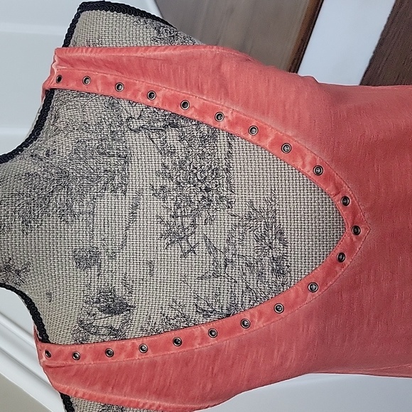 NWOT Free People Maxi Dress Coral Small Cut Out Back Side Vent Beautiful - Picture 2 of 8